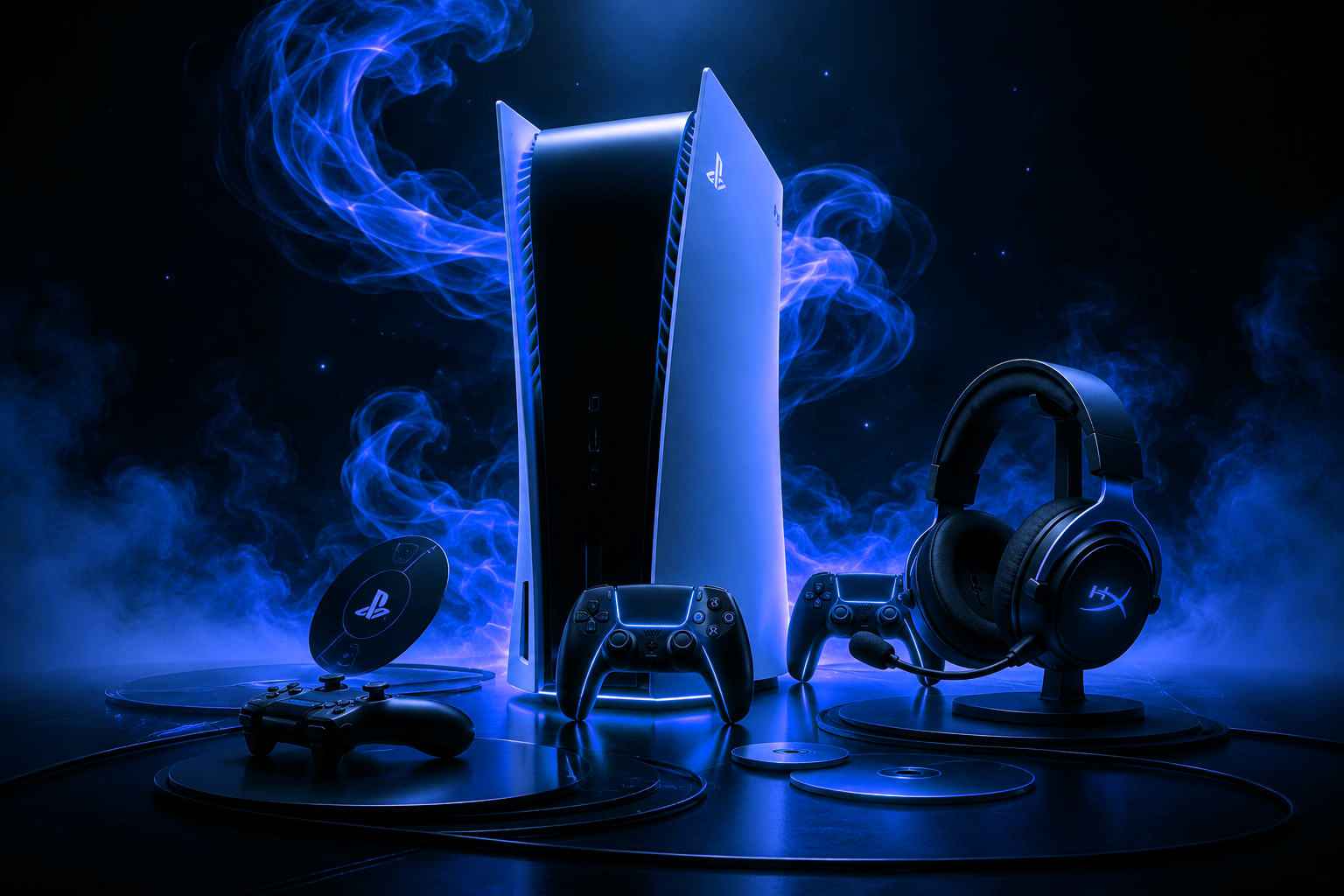 PS5 Gaming Setup Neon Violeta